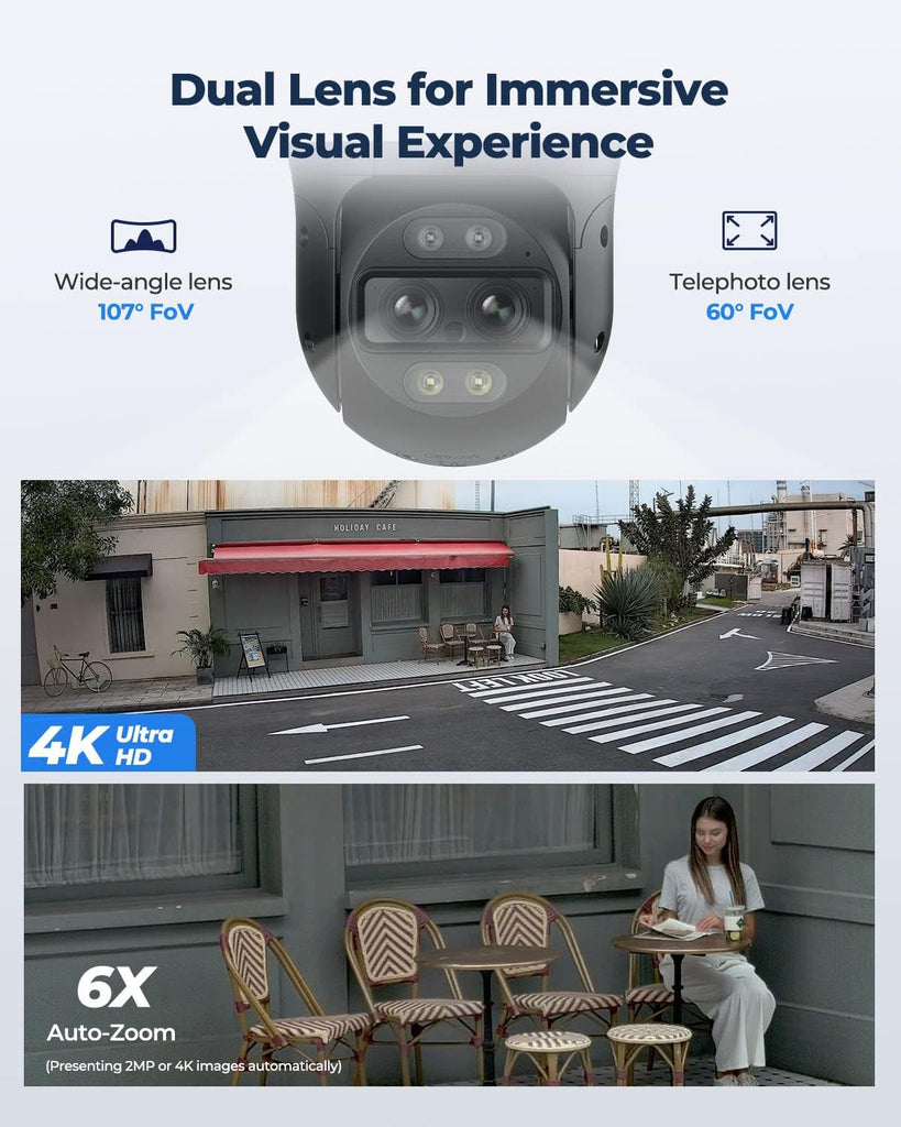 Reolink TrackMix 8MP PoE Pan Tilt 6x Zoom Auto Track Dual