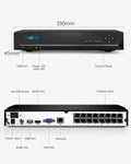 Reolink RLN16-410-4T  - 16 Channel PoE NVR, 4TB HDD, HDMI, VGA